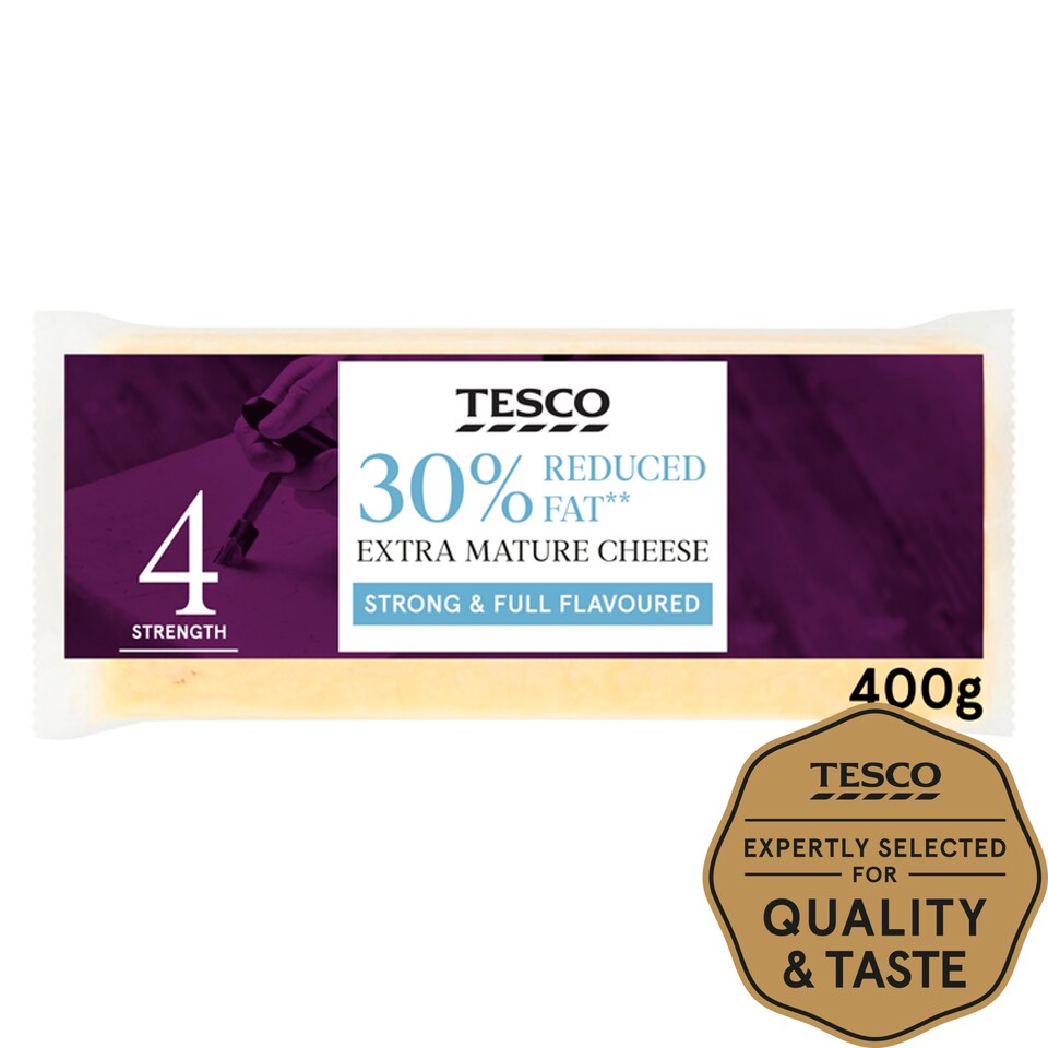 Tesco 30% Reduced Fat Extra Mature Cheese 400G