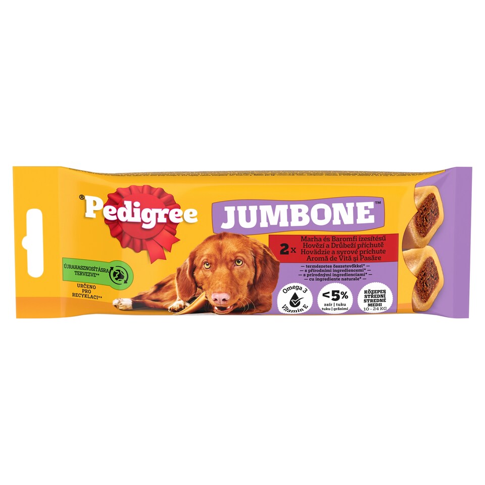 Pedigree Jumbone Hovězí a drůbeží příchutě 2 ks 180g