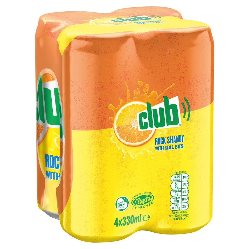 image 1 of Club Rock Shandy Cans 4 x 330ml