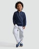 image 1 of F&F Boys Cotton Blend Textured Half Zip Polo Top in Navy