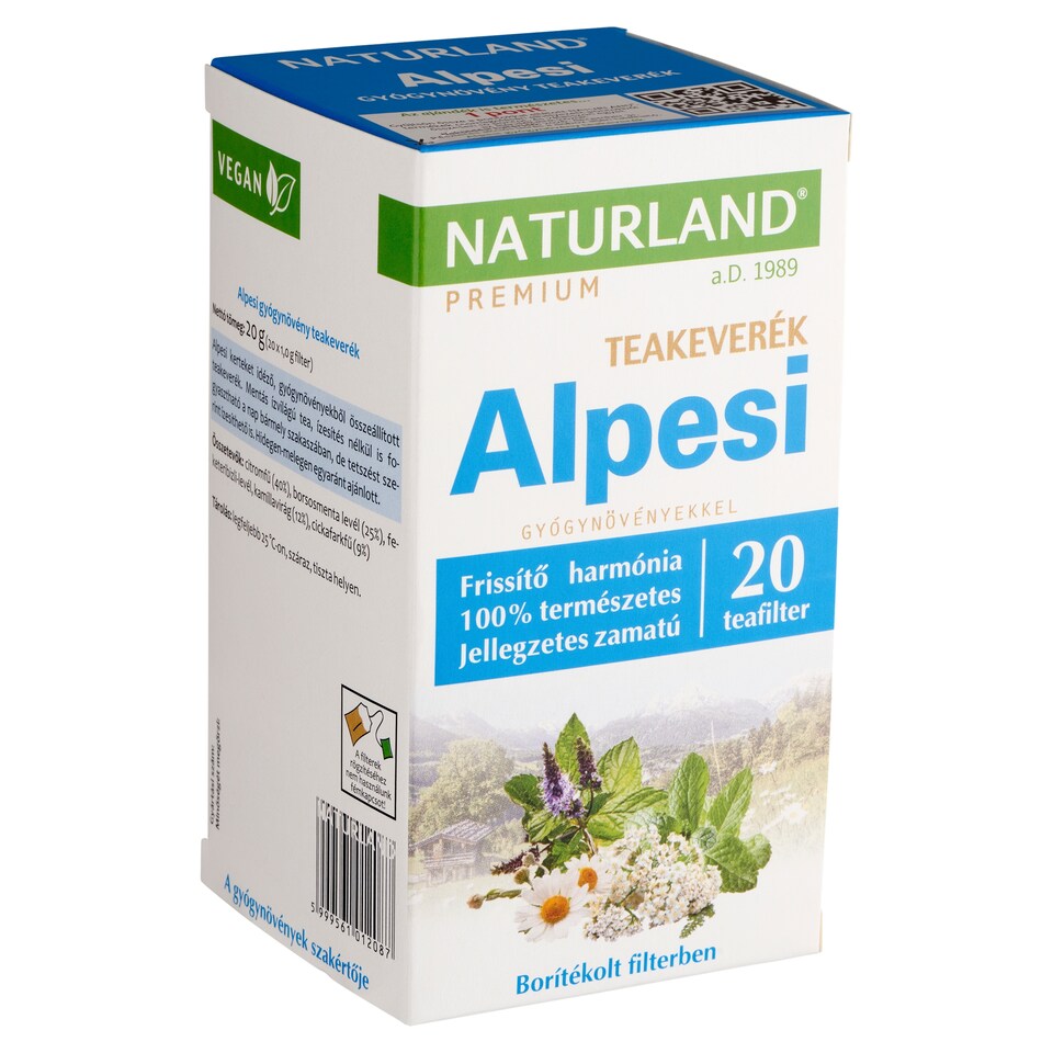 Naturland Premium alpesi gyógynövény teakeverék 20  filter 20 g  1. kép