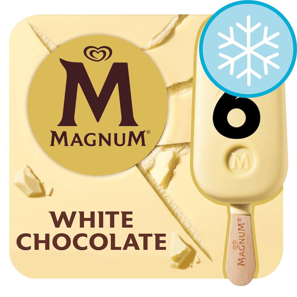 image 1 of Magnum White Chocolate Ice Cream Sticks 6x100ml