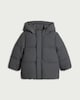 image 4 of F&F Boys Shower Resistant Hooded Padded Coat in Grey