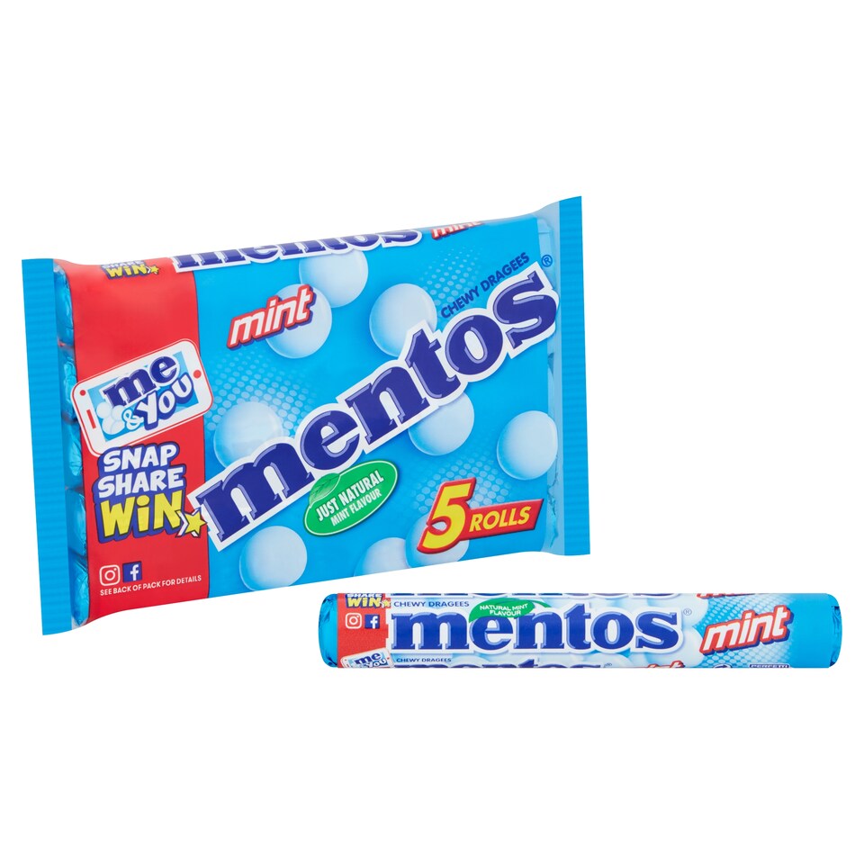 image 1 of Mentos Mint Chewy Sweets 5 X 38G