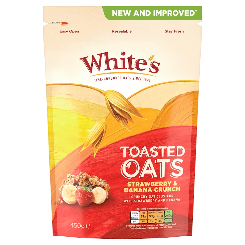 White's Toasted Oats - Strawberry & Banana Crunch 450g