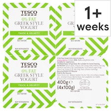 Tesco 0% Fat Greek Style Yogurt 4X100g