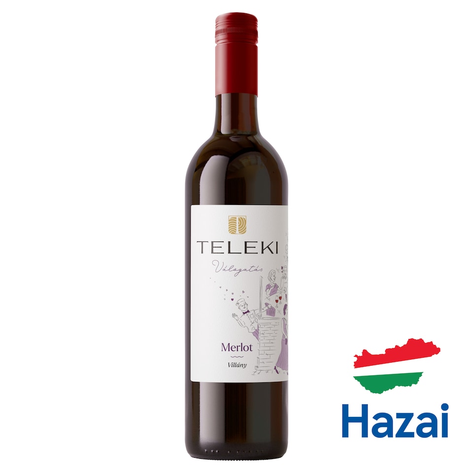 Teleki Válogatás Villányi Merlot száraz vörösbor 13% 0,75 l