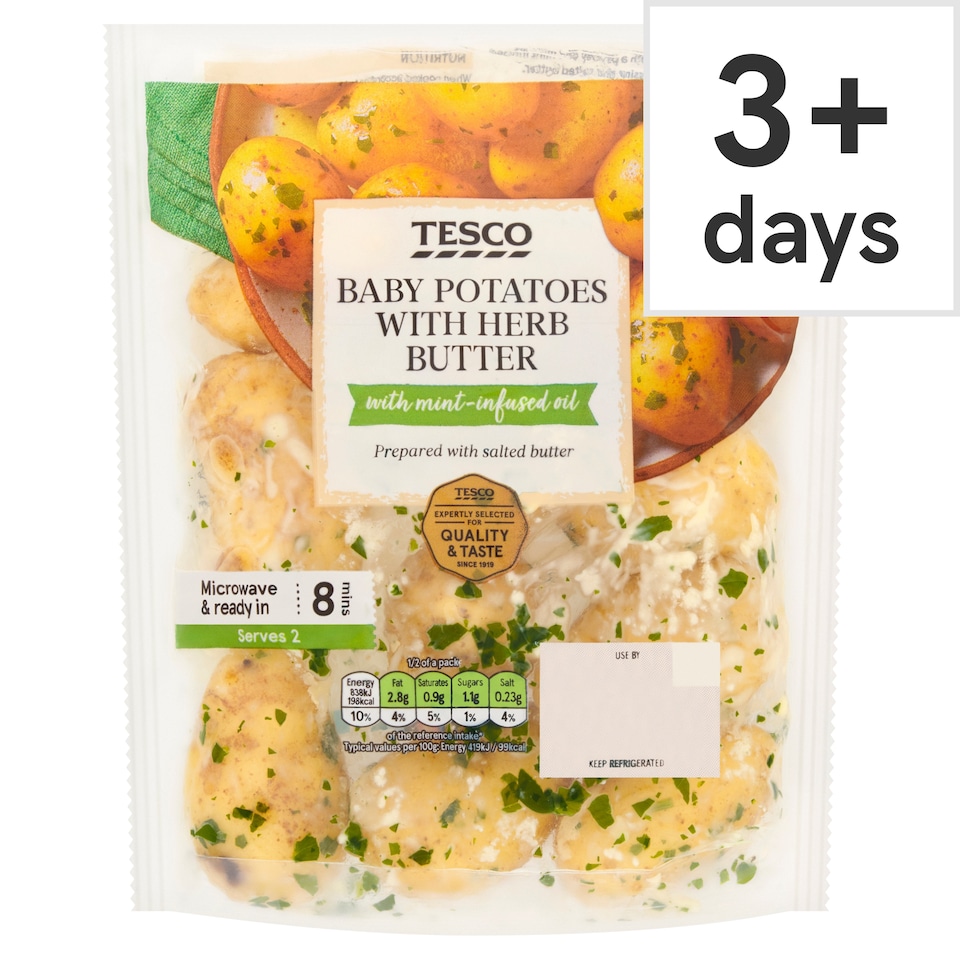 Tesco Baby Potatoes With Herb Butter 400g