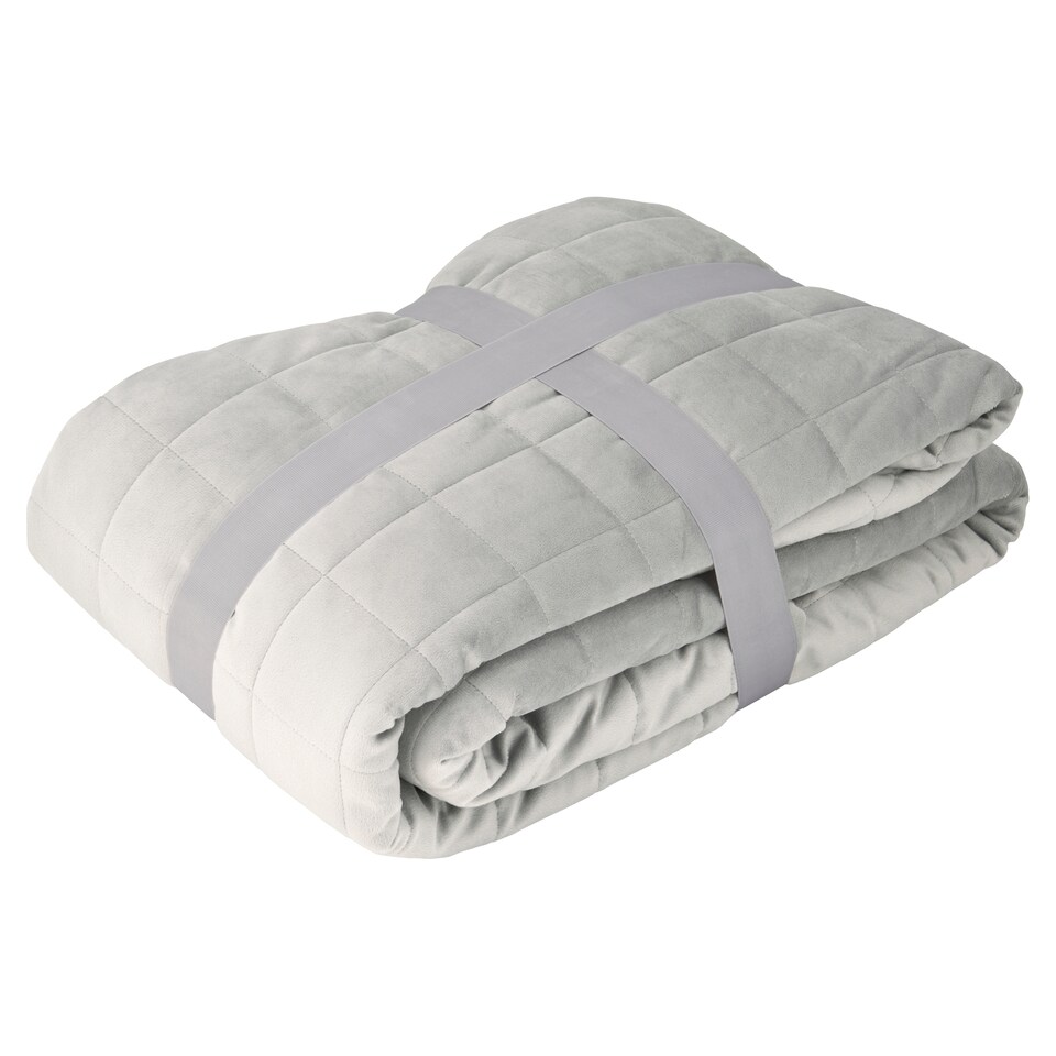 F&F Home Silver Velvet Quilted Bedspread