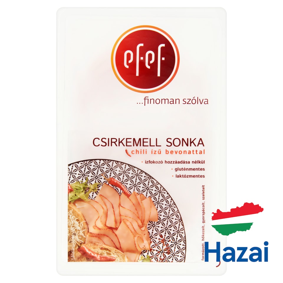 image 1 of eFeF Sliced Chicken Breast Ham with Chili Flavoured Coating 100 g