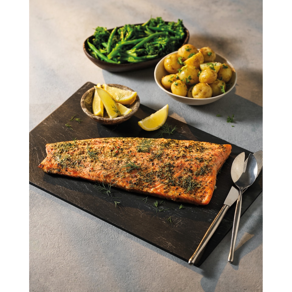 image 1 of Tesco Finest Side of Salmon with Lemon & Dill 720g