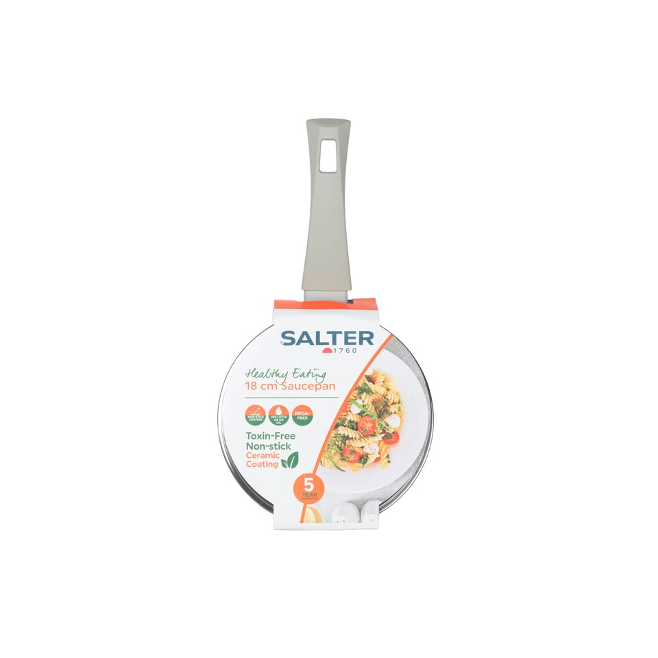 image 1 of Salter Healthy Eating Ceramic Saucepan 18cm