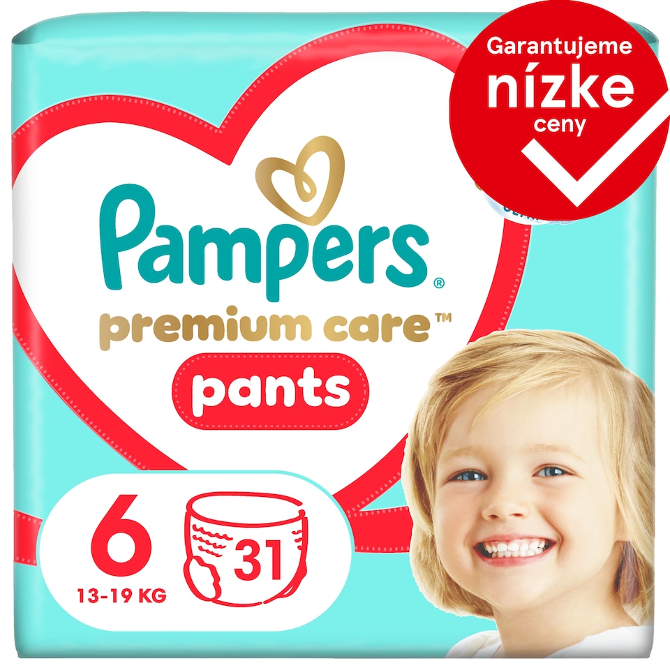 obrázok 1 z Pampers Premium Care plienkové nohavičky veľkosť 6, 31 plienok, 13kg-19kg