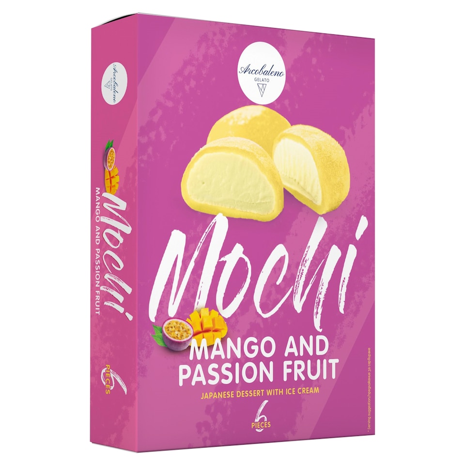 Arcobaleno Gelato Mochi Mango and Passion Fruit Dessert with Ice Cream 6 x 35 g (210 g)