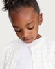 image 1 of F&F Girls Pure Cotton Bow Detail Cardigan in Cream