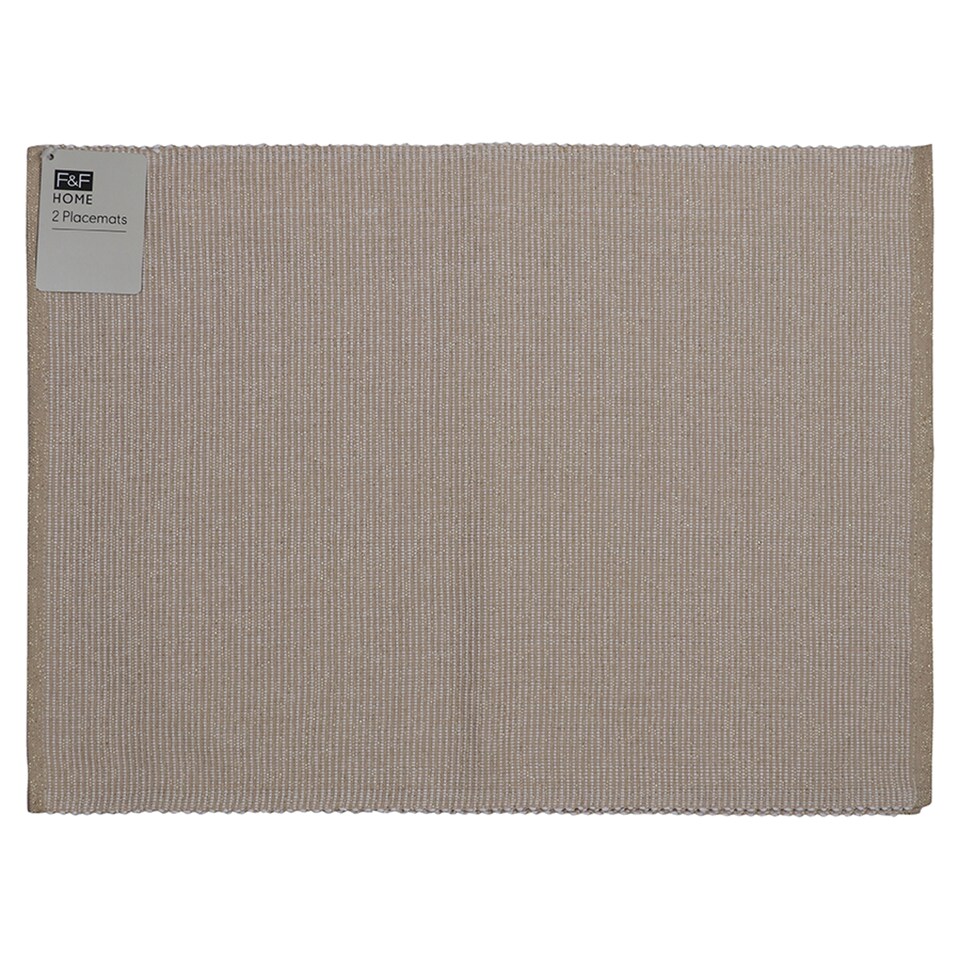 F&F Home Gold sparkle placemat 2 Pack