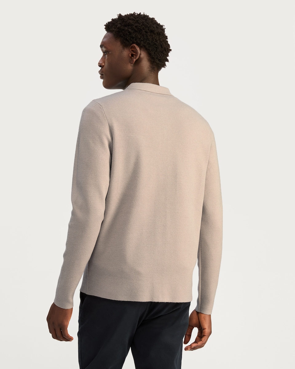 image 1 of The F&F Edit Knitted Pocket Front Zip Up Collared Jacket in Sand