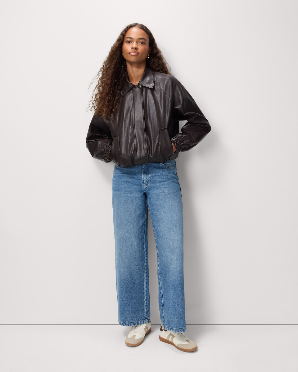 image 1 of OH ME OH MY Faux Leather Jacket in Chocolate