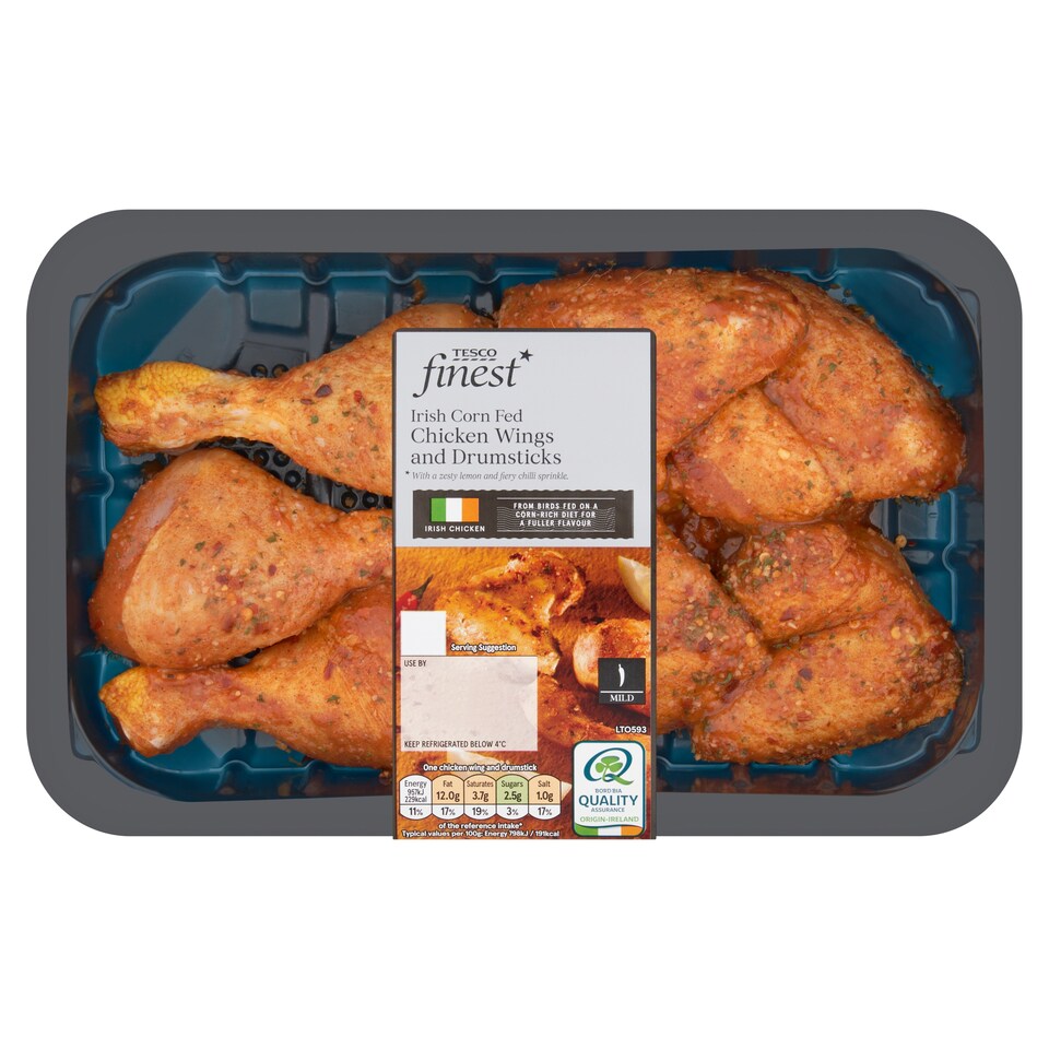 Tesco Finest Cornfed Chicken Wings And Drumsticks 620G