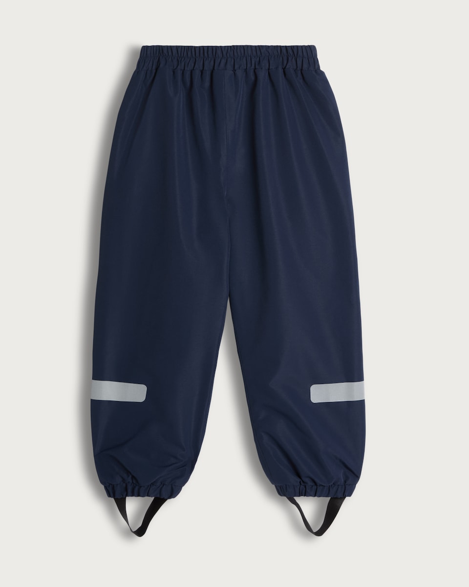 F&F Boys Fleece Lined Reflective Strap Waterproof Trousers in Navy