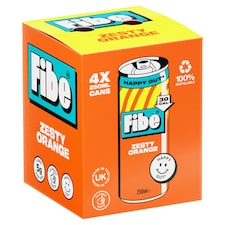 Fibe Zesty Orange Soda Drink 4 x 250ml