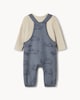 image 2 of F&F Baby 2-Piece Cotton Rich Dungaree Set in Blue