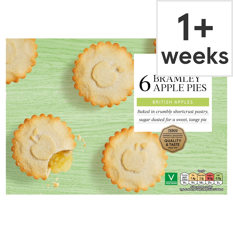 Tesco Bramley Apple Pies 6 Pack