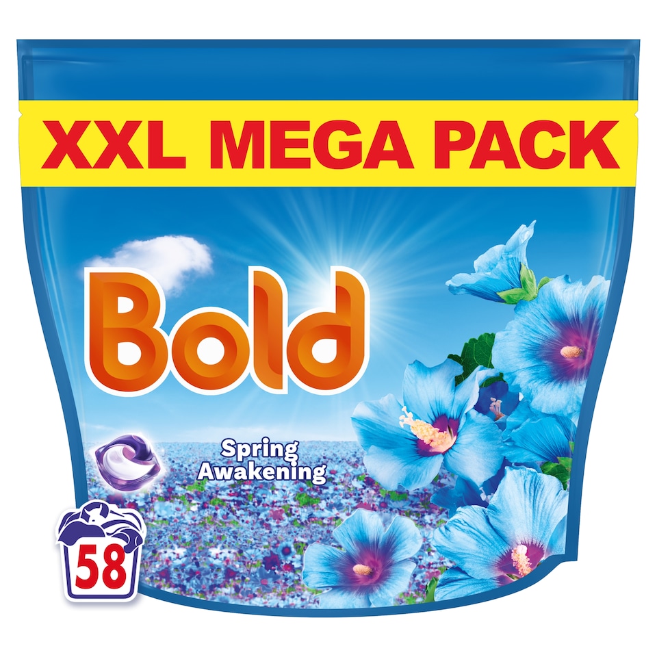 image 1 of Bold All in One Washing Pods Spring Awakening 58 Washes 1136.8g