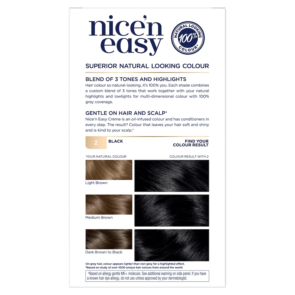 image 1 of Clairol Nice ‘N Easy Black 2 Hair Dye