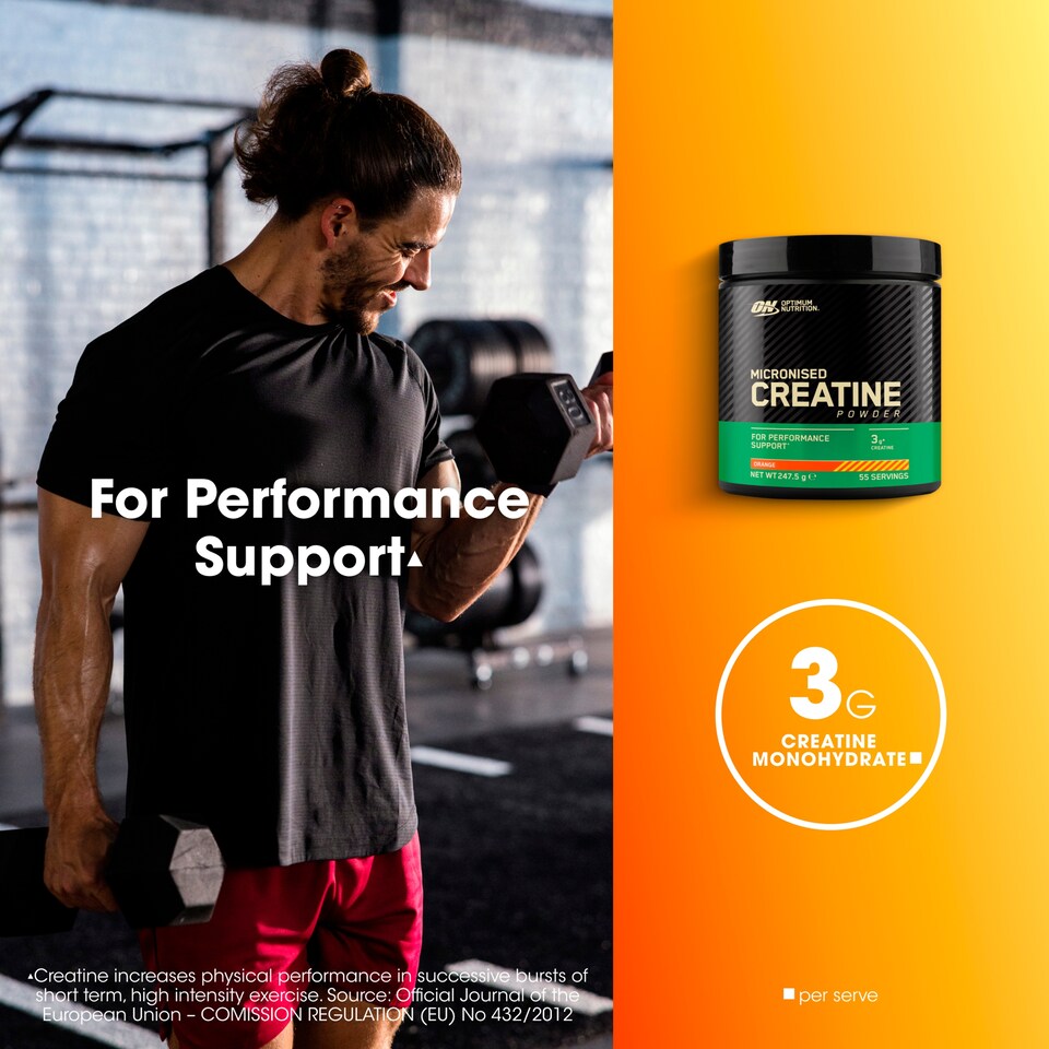 image 1 of Optimum Nutrition Micronised Creatine Powder Orange 247.5g