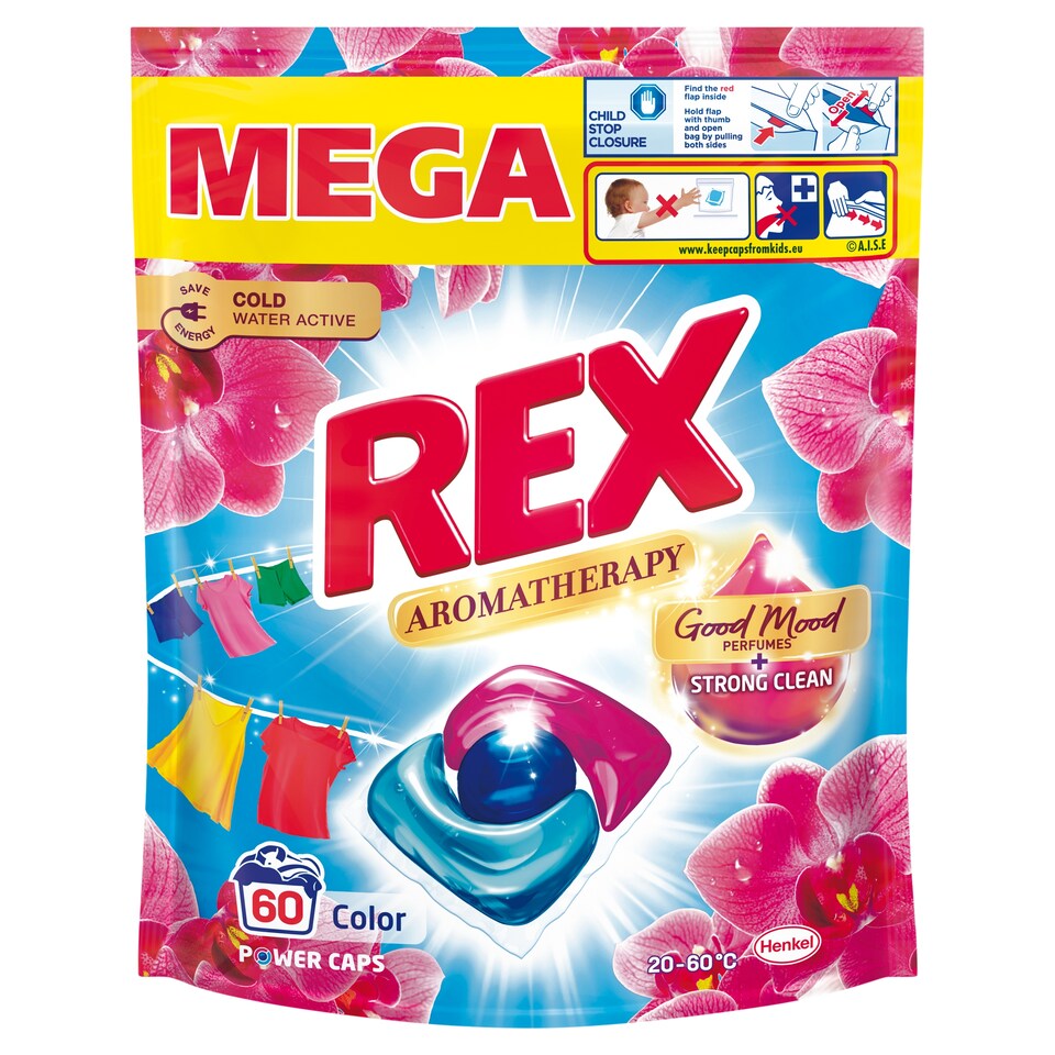 REX prací kapsle Aromatherapy Orchid Color 60 praní, 720g