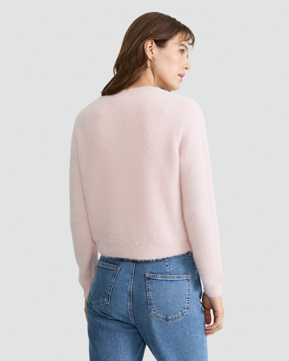 image 1 of F&F Textured Pocket Front Button Up Cardigan in Pink
