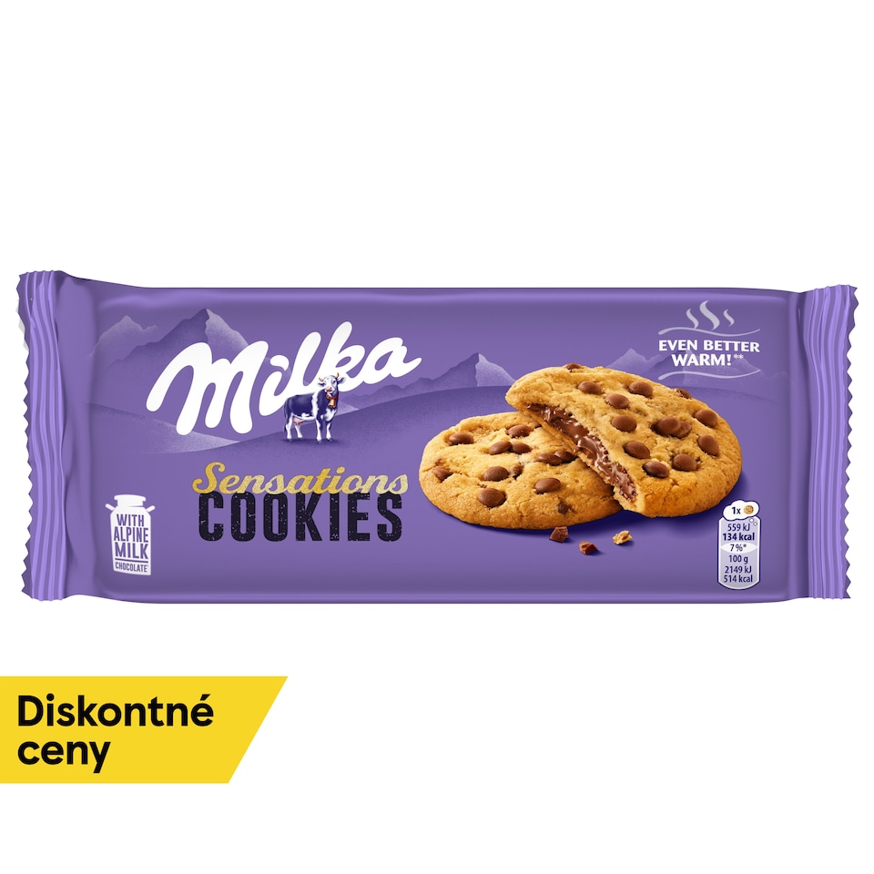 image 1 of Milka Cookies Sensations Filled Cookies with Pieces of Chocolate 156 g