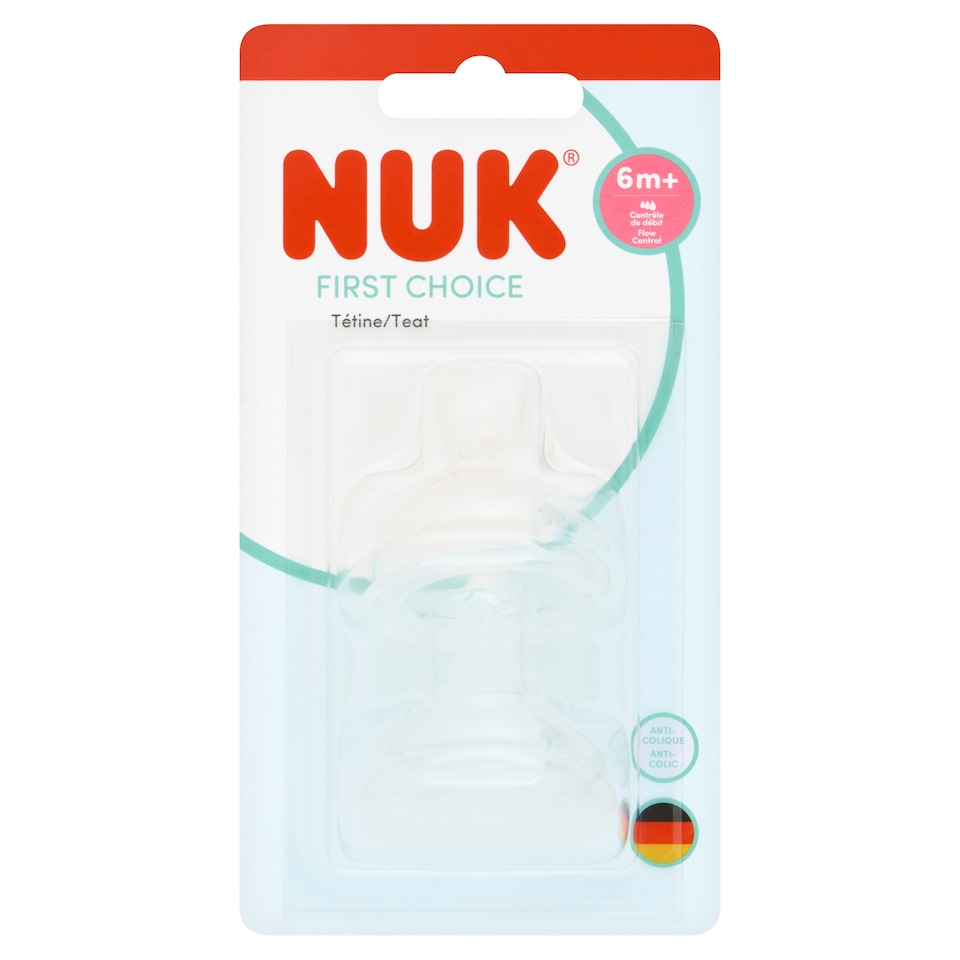 NUK First Choice Teat Flow Control 6m+ 2 Pieces.
