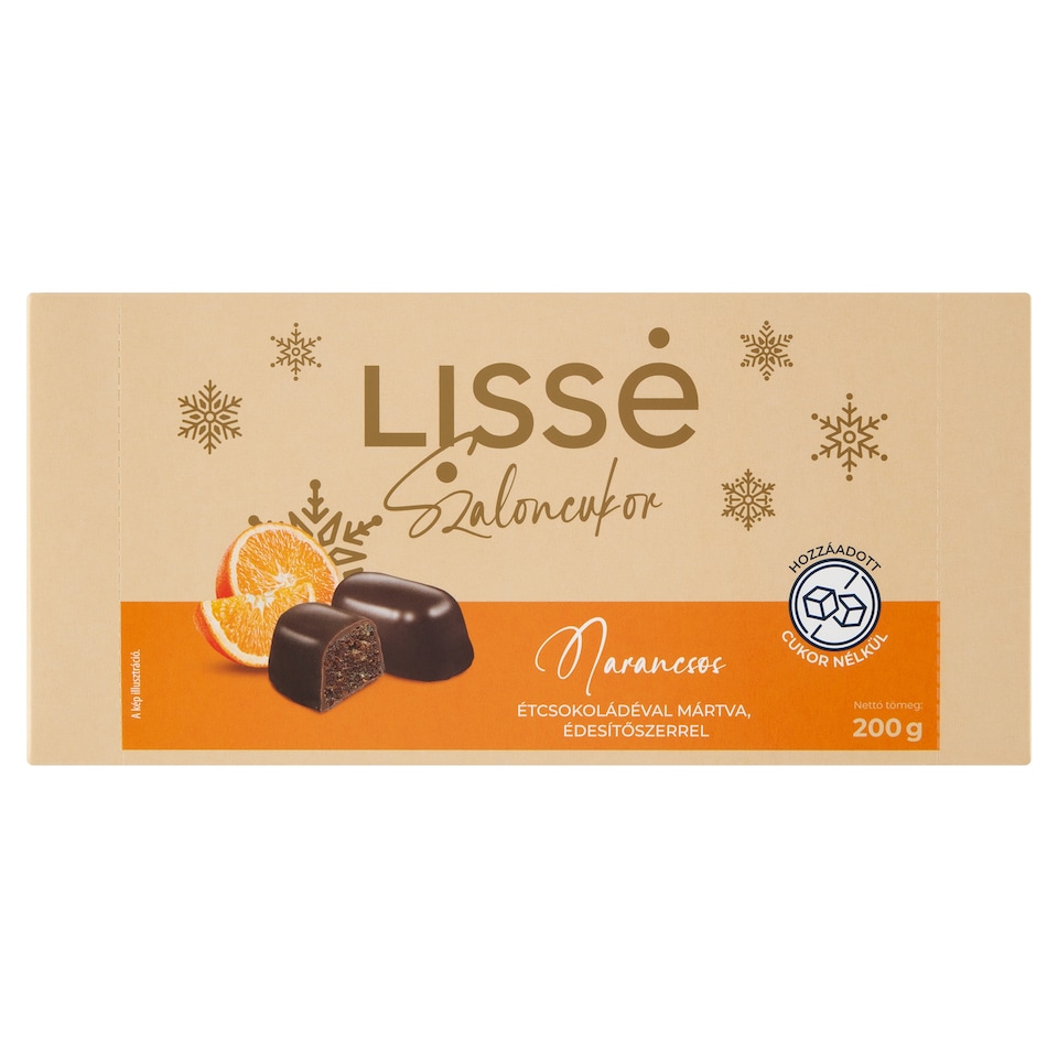 Lissé Orange-Flavored Candy Dipped in Dark Chocolate with Sweetener 200 g