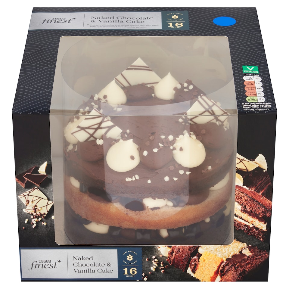 Tesco Finest Naked Chocolate & Vanilla Cake