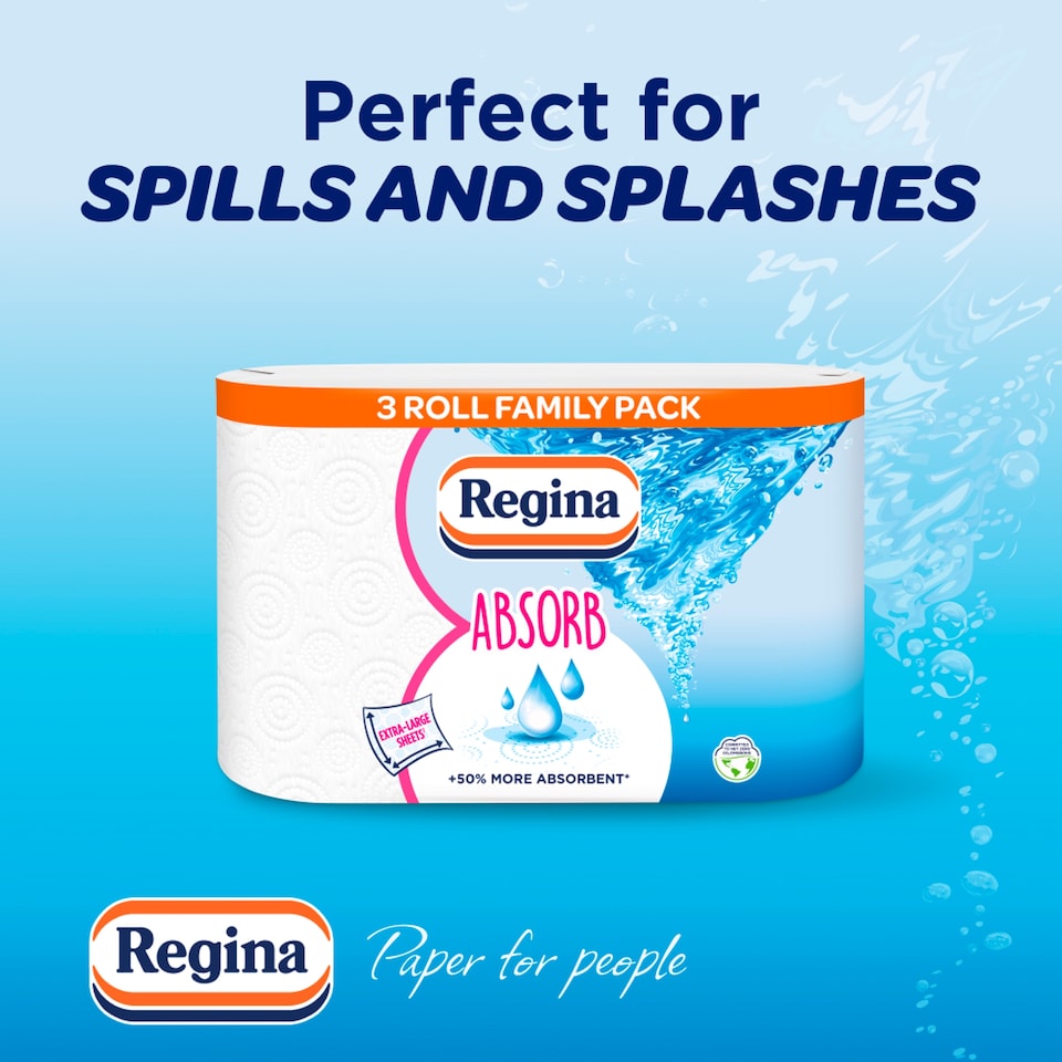 image 1 of Regina Xxl Absorb Kitchen Towel 3 Rolls