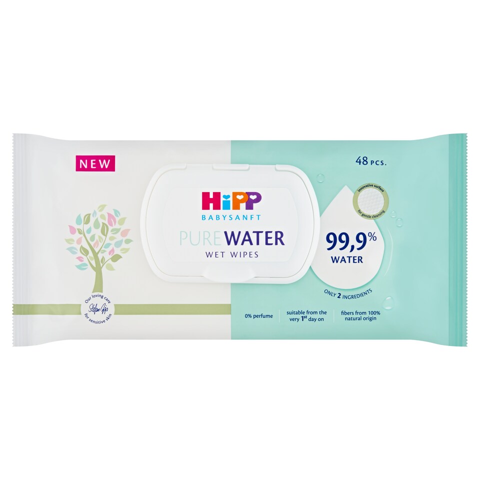 image 1 of HiPP Babysanft Pure Water Wet Wipes 48 pcs