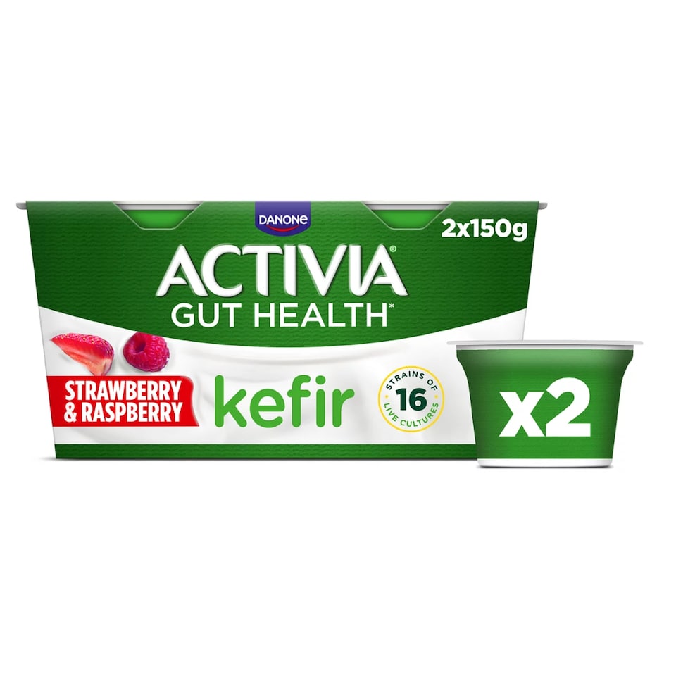 image 1 of Activia Gut Health Kefir - Strawberry & Raspberry 2 x 150g