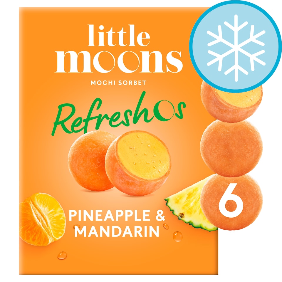 image 1 of Little Moons Refreshos Pineapple & Mandarin Mochi Sorbet 6x32g