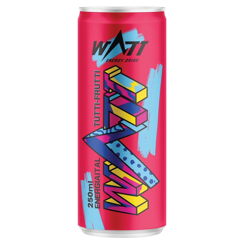 Watt Classic tuttifrutti ízű szénsavas energiaital koffeinnel és vitaminokkal 250 ml