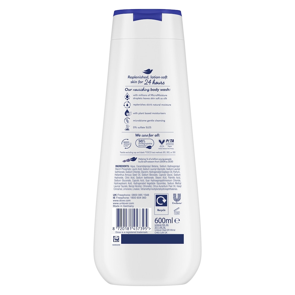 image 1 of Dove Advanced care shower gel deeply nourishing 600 ml