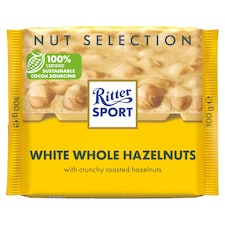 Ritter Sport White Chocolate with Whole Hazelnut and Rice Flake 100 g