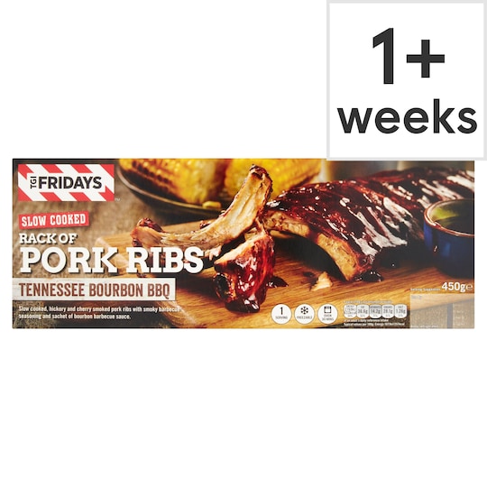 Tgi Smoked Pork Ribs With Bourbon Bbq Sauce 450G Tesco Groceries