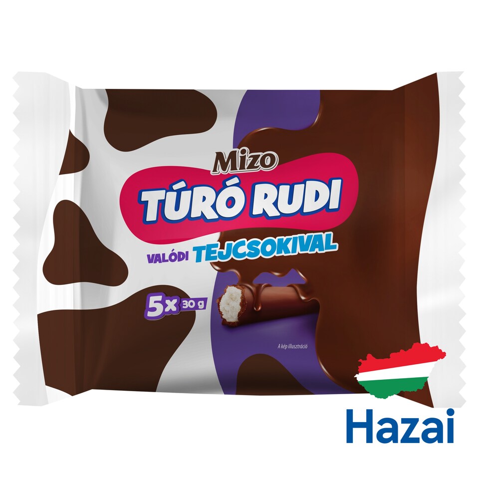 Mizo Túró Rudi natúr túródesszert tejcsokoládé bevonattal 5 x 30 g (150 g)