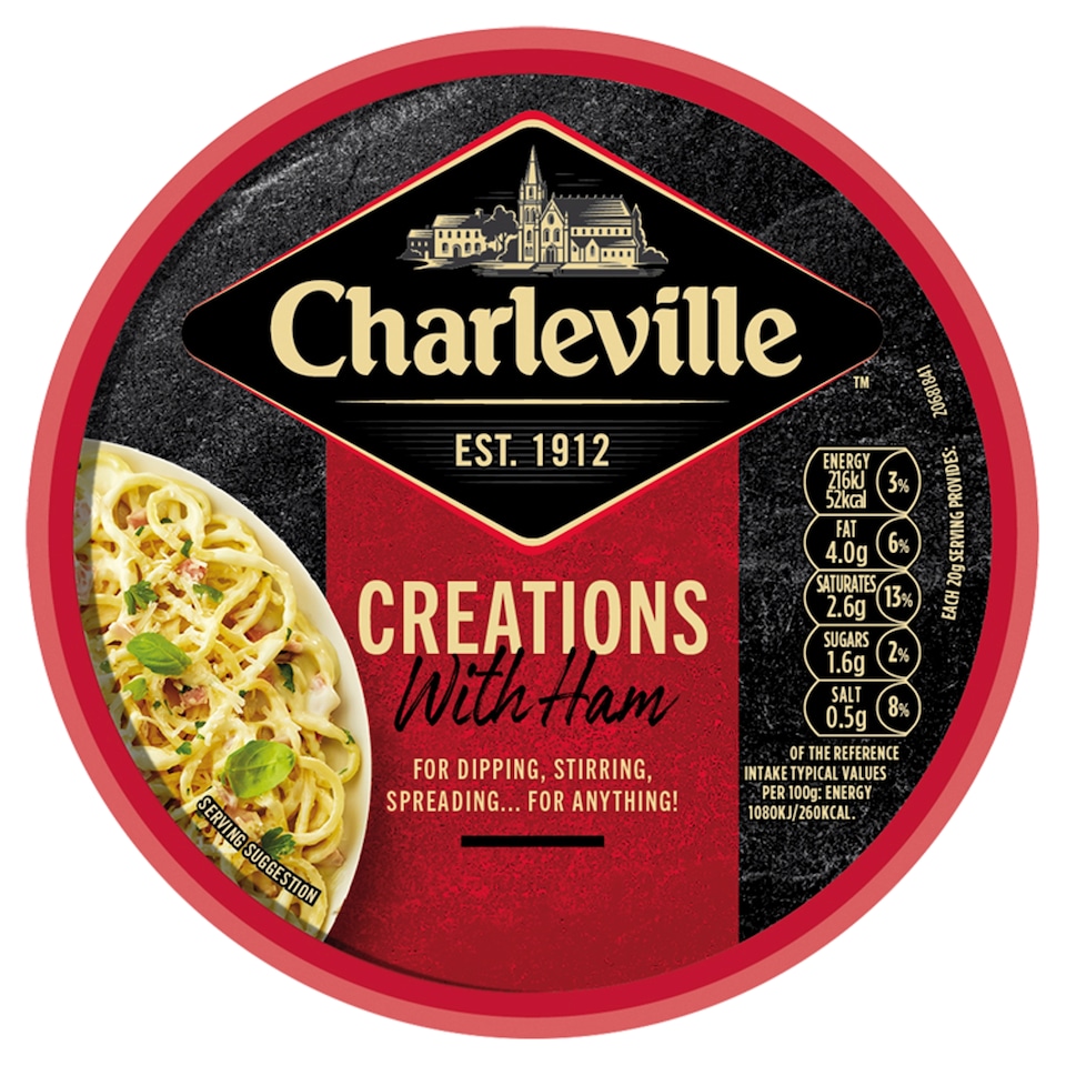 Charleville Spreadable Cheese Ham 125G
