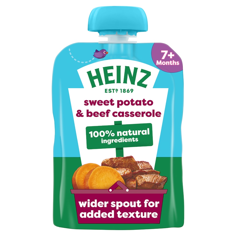 image 1 of Heinz Sweet Potato & Beef Casserole Baby Food Pouch 130g
