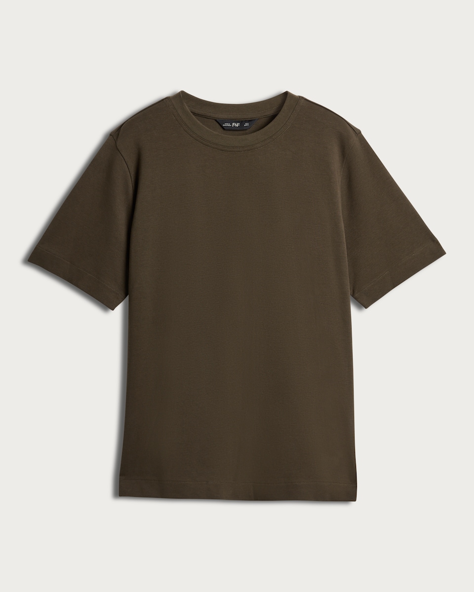 image 1 of F&F Heavyweight Short Sleeved Oversized T-Shirt in Olive