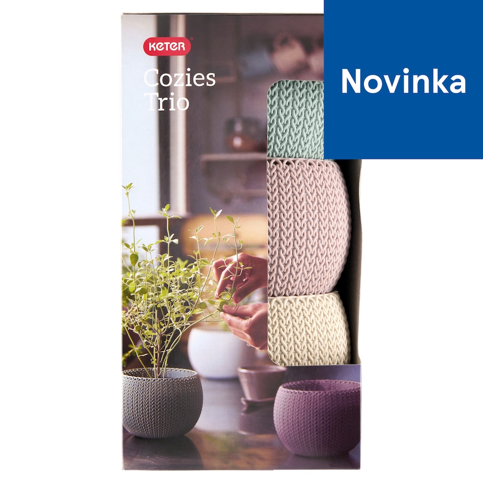 obrázok 1 z Keter Cozies Trio obal na kvetináč 1,4 l 3 ks