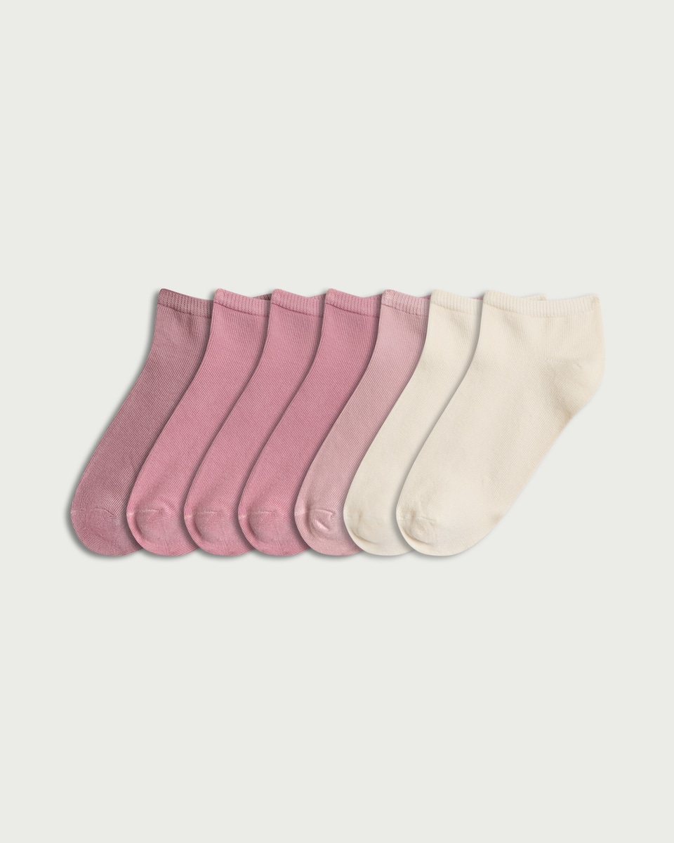 F&F Girls 7-Pack Cotton Rich Trainer Socks in Multi